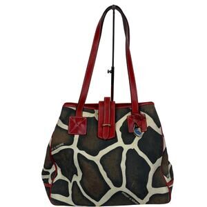 Dooney & Bourke Giraffe Print Tote Bag Duck Charm Key Case